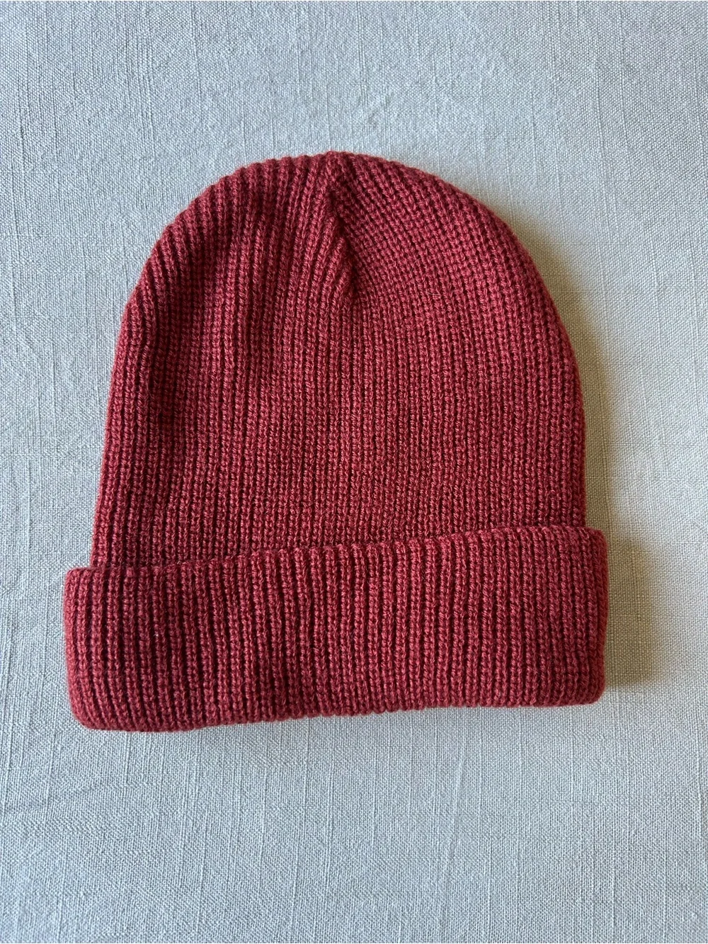 Dutch Bros Red Knit Cuffed Beanie with Black Logo Patch